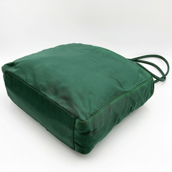 PRADA tote bag shoulder nylon logo plate green ladies men unisex - Picture 7 of 10